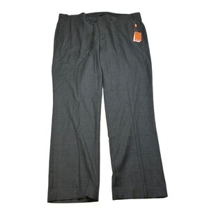 Tallia Stretch Dress Pants Mens 42x32 Dark‎ Gray Classic Fit Suit Separate NEW